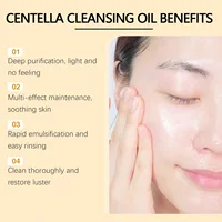 Centella soins du visage Combo démaquillant apaisant doux huile Centella nettoyant Centella sérum ensemble pour peaux sensibles soins quotidiens 3