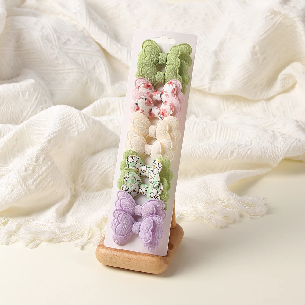 4/10 قطعة/المجموعة الساخن بيع الحلوى الملونة طبقة مزدوجة السلامة القطن المطبوعة مشبك شعر لطيف الانفجارات إكسسوارات الشعر الفتيات الاطفال هدية