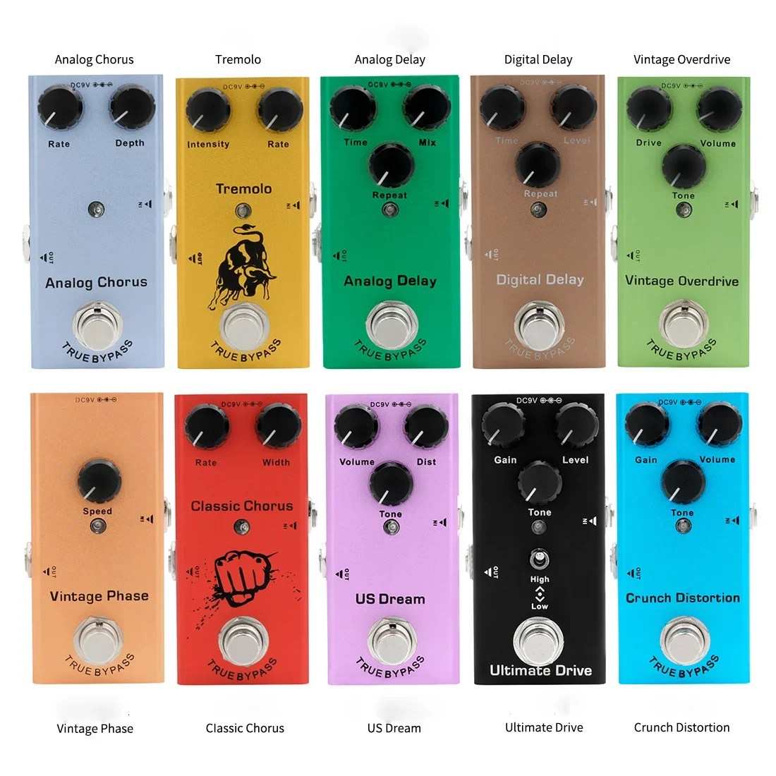 

IRIN EF-01-10 Electric Guitar Effect Pedal Portable Guitar Effector Guitar Pedal Delayed Rebound DIGITAL DELAY Guitars Accessory