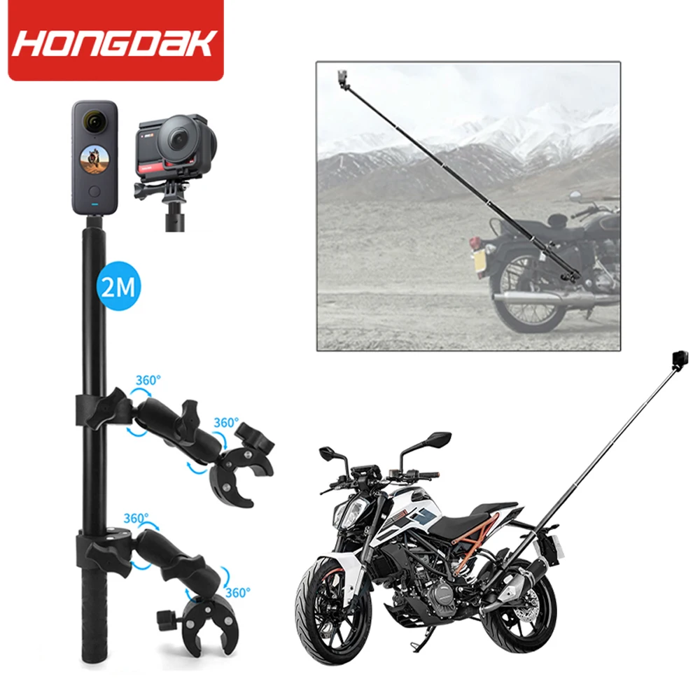 Für insta360 Eine X2 Motorrad Panorama Selfie Stick Bike Einbeinstativ Lenker Halterung für