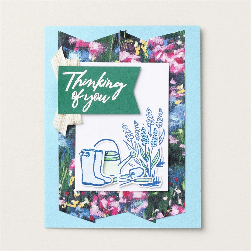 Metal Cutting Dies/Clear Silicone Stamp Garden Meadow Thinking of You DIY Craft Card Album Making Scrapbooking Stencil ST03