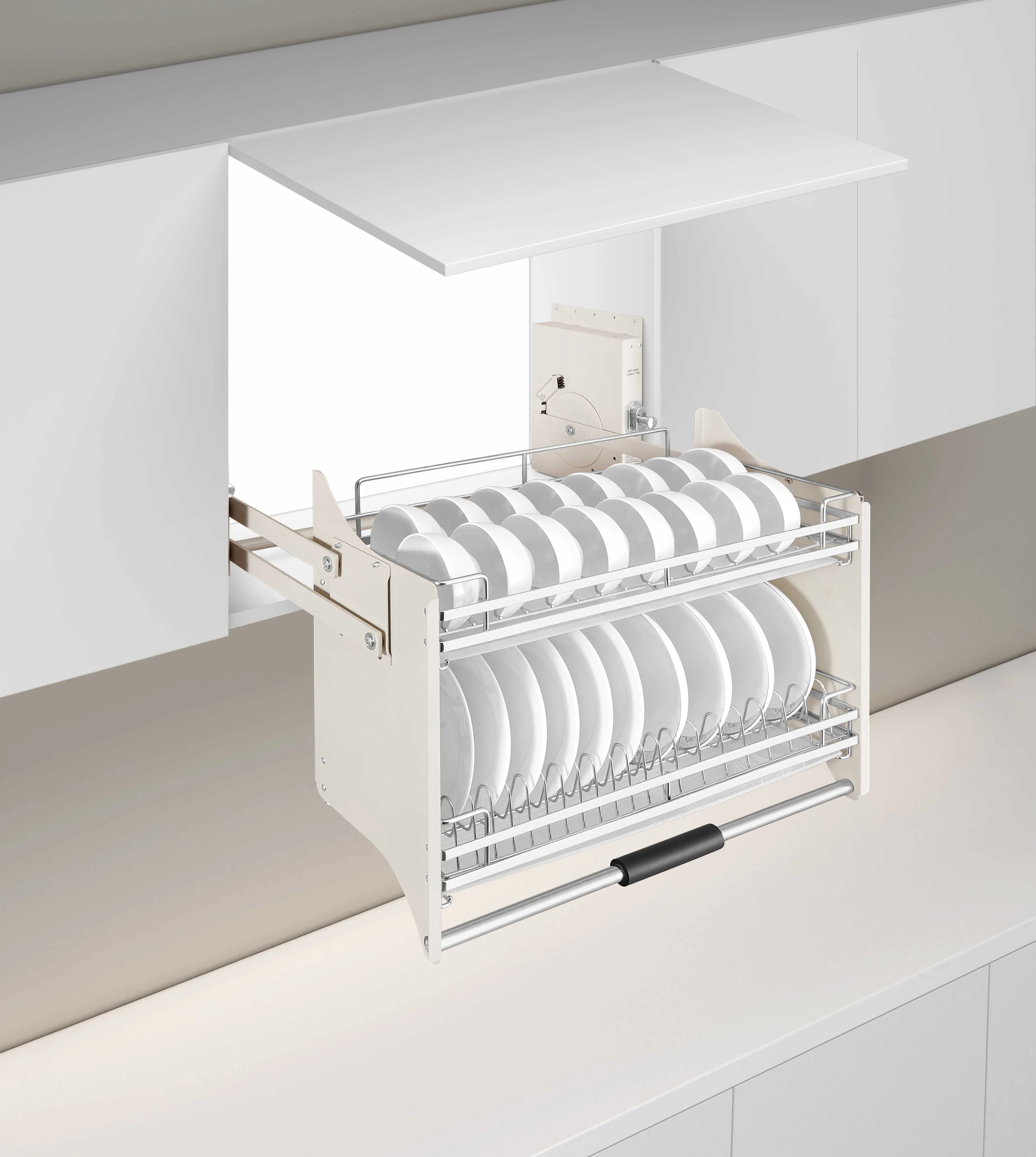 26-Inch Modern Design Lift Basket Pull-Down Hidden Cabinet Kitchen Shelves Drawer Baskets For Efficient In-Cabinet Organization