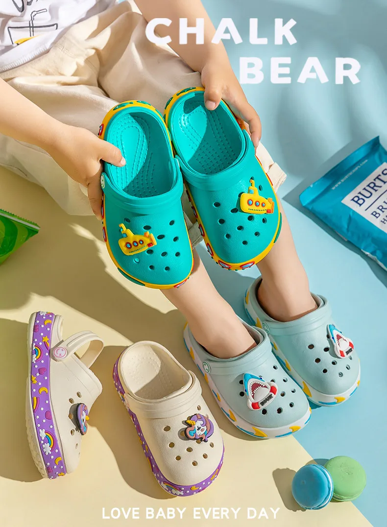 children's shoes for sale Kids Slippers Boys Girls Summer Cartoon Sandals Children's Clogs Non-slip Mules Baby EVA Slippers Beach Flip Flops Cute Slides extra wide fit children's shoes