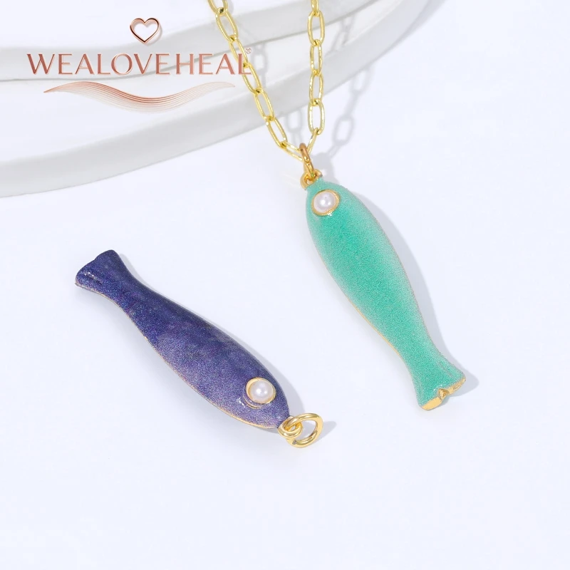 2026 Neue Emaille-Fisch-Ozean-Serie DIY-Anhänger, Trendige 18K Vergoldete Messing-Fisch-Charms für Schmuckherstellung Halsketten-Zubehör – Detail 20