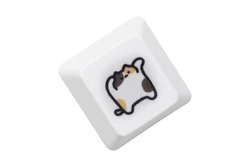 Adorable Calico Cat Keycap - Whimsical Kitty Design for Gaming Keyboards (Orange, White, Black) (CalicoC L Keycap x1)