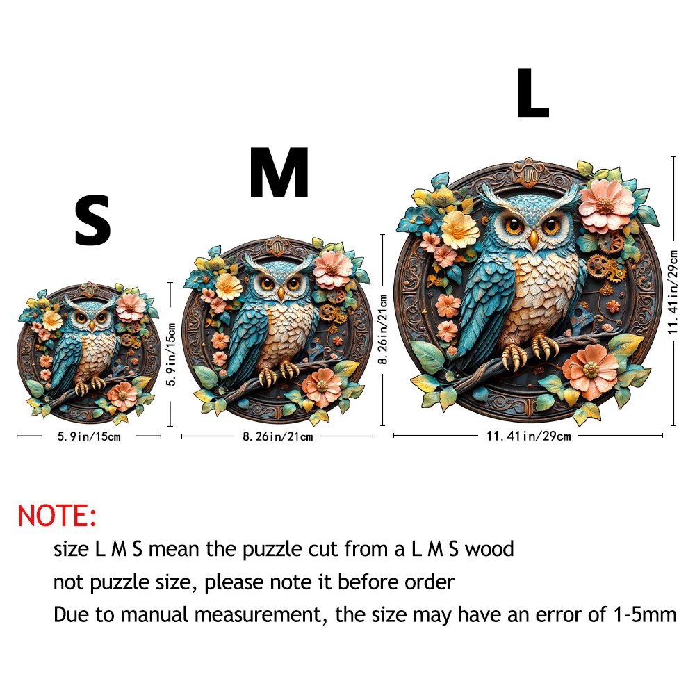 Colorful Parrot Wooden Puzzle Unique Handmade Brainstorming Gift Exquisite DIY Birthday Mixed Color Plywood