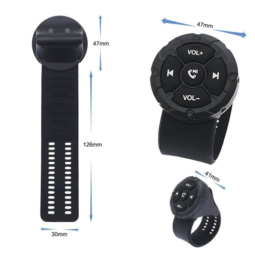 Wireless Bluetooth Remote Button Helmet Earphone Motorcycle/Bike Handlebar Media Controller Car Steering Wheel Control