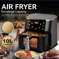 Friteuse à air électrique grande capacité 10L avec fenêtre en verre pour la cuisson des frites 3