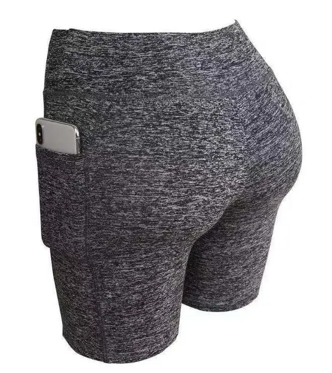 Womens Yoga Shorts - Quick Dry Fitness Biker Running Shorts with Pocket