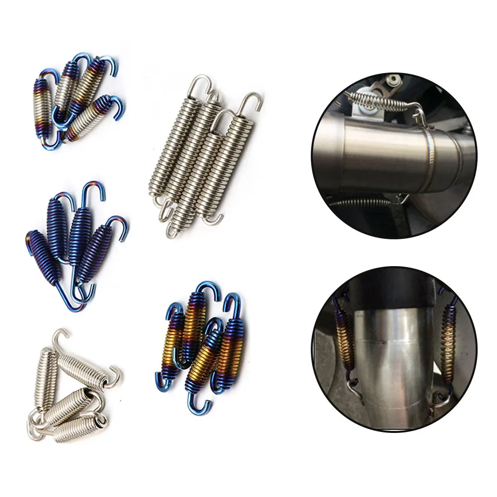 

Universal Motorcycle Exhaust Spring Hooks Stainless Steel Exhaust Front Middle Link Pipe Rotatable Metal Springs Kit Set