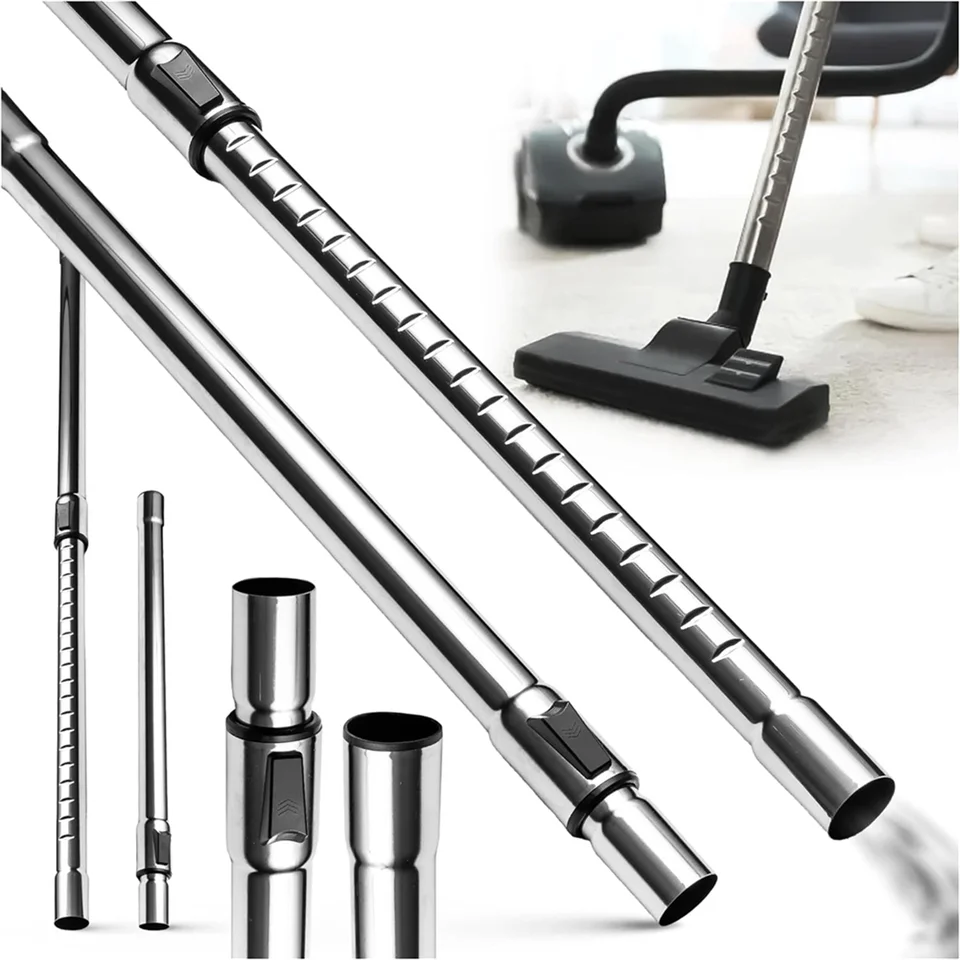 Prolunga Telescopica Per Aspirapolvere 32mm – Tubo Metallico Cromato Da 32cm A 80cm (Non Per Dyson/Miele/Shark) - 2
