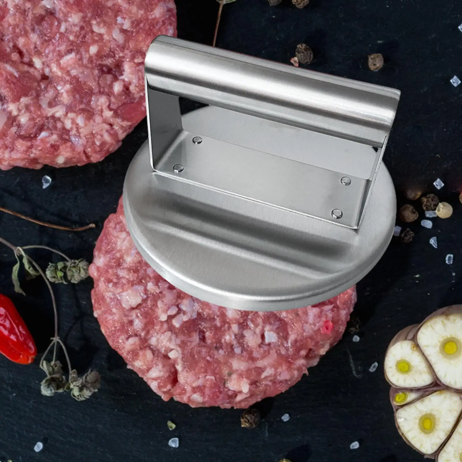Press Burger Smasher Professional Kitchen Gadgets Stainless Steel Flat Presser for Sandwiches Barbecue Paninis Steak Cooking