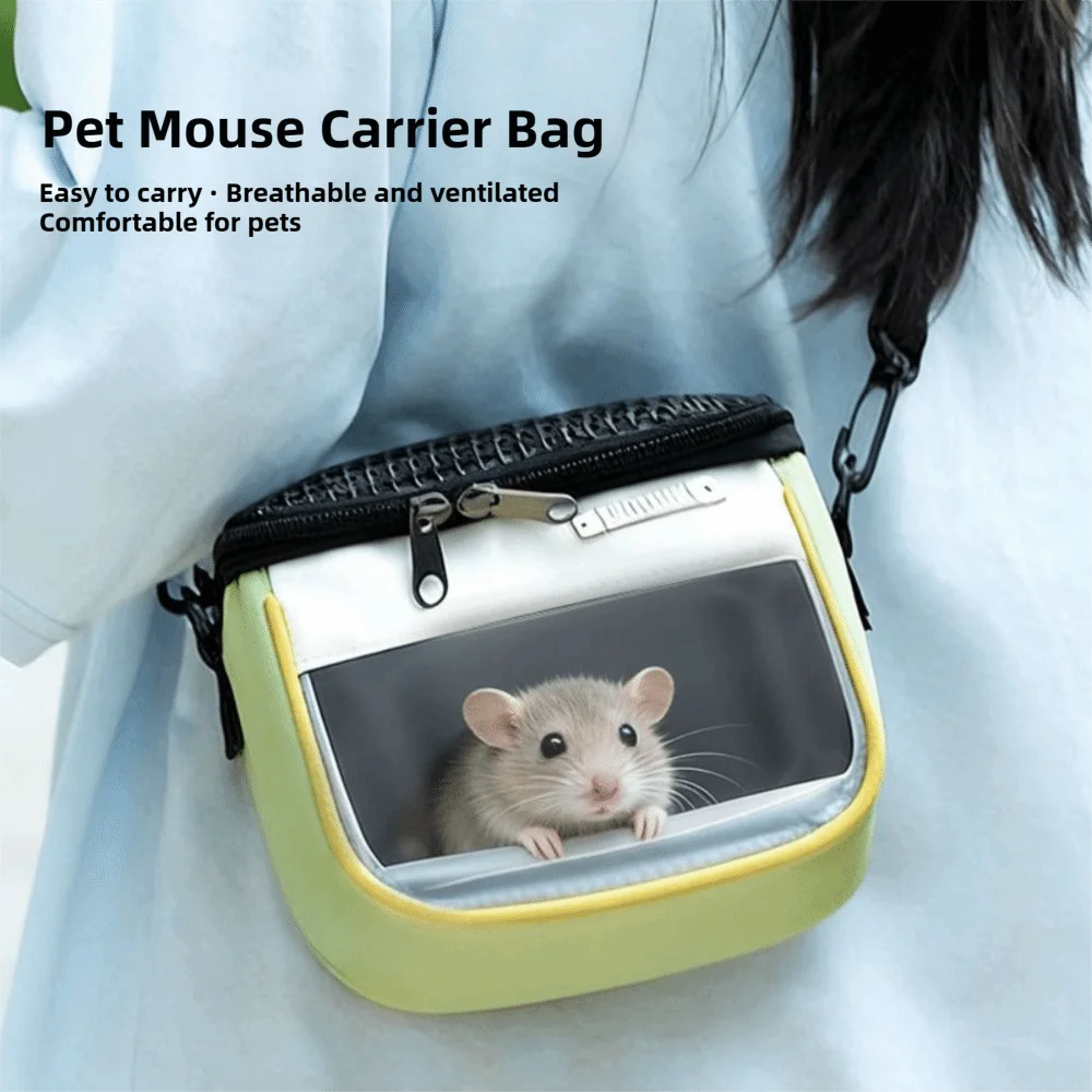 Borsa Trasportino Traspirante per Piccoli Animali, Ventilata e Portatile, Borsa a Tracolla Leggera e Regolabile per Criceti e Scoiattoli
