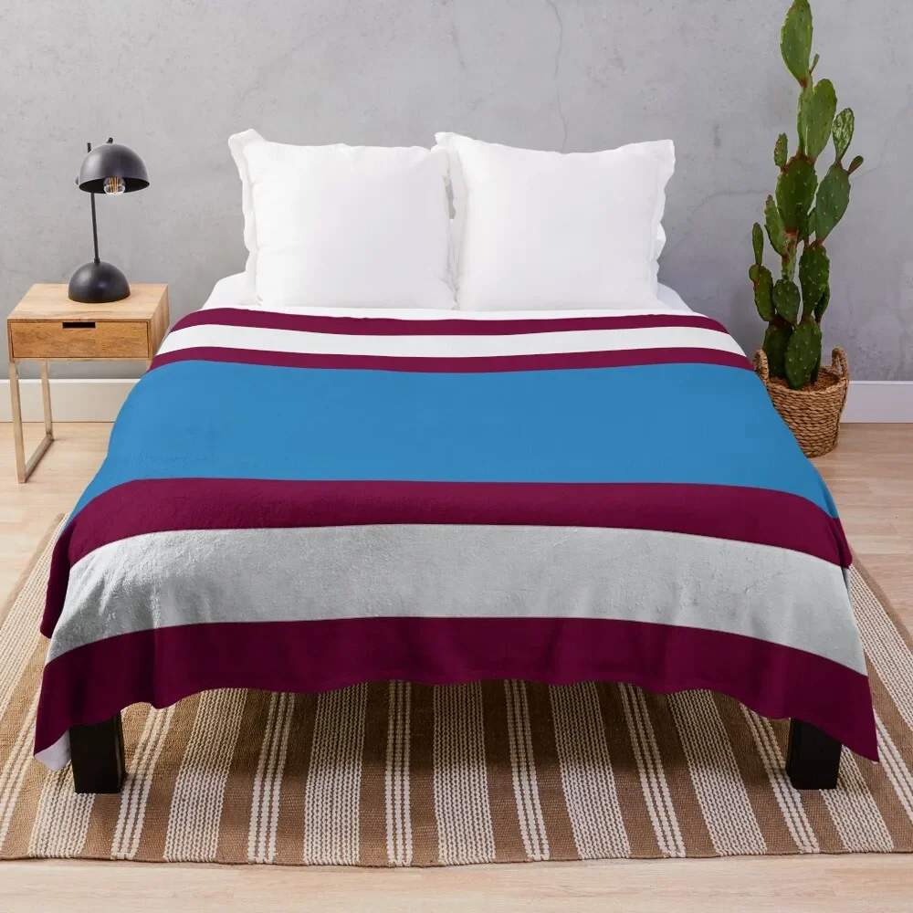 

Burnley Varsity Retro Claret, Blue & White Hoops Throw Blanket for sofa halloween anime Sofa Throw Blankets
