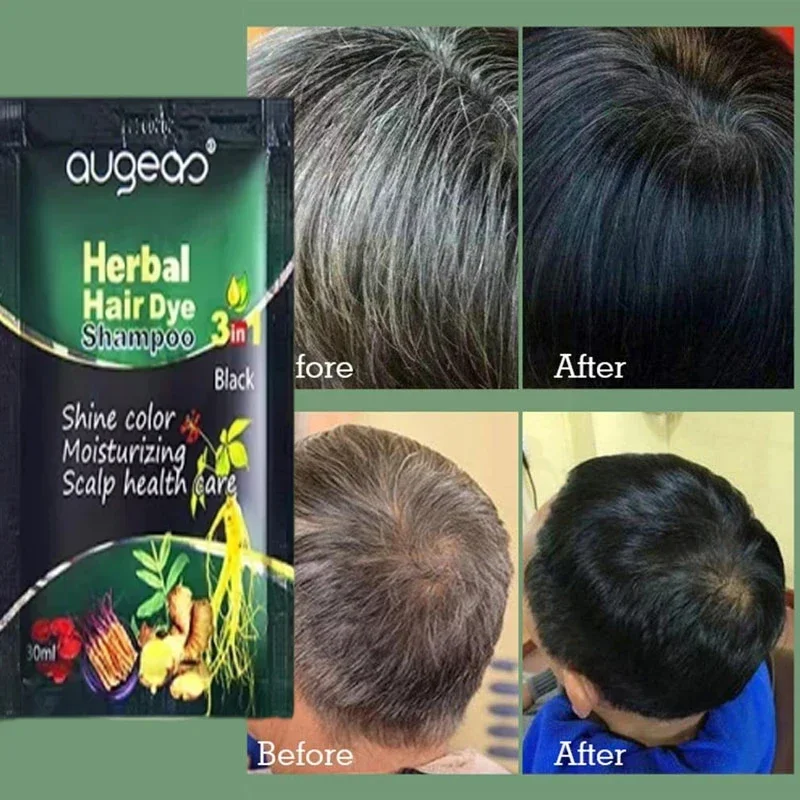Pure Natural Herbal Hair Dye Shampoo 5 Minutes Change Hairs Color Non-irritating Repair Gray White Fashion Hair Care Women Men