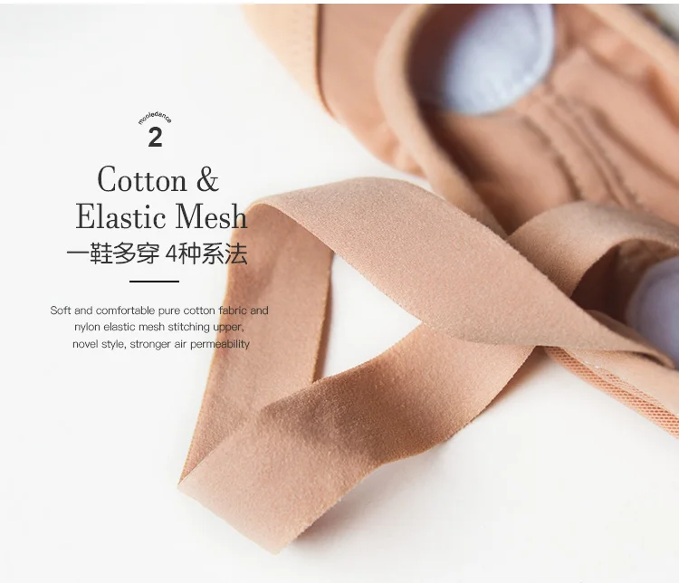 Top Cotton Mesh Stretch Ballet Dance Shoes Salsa for Women Jazz Teachers's Soft Women's Dance Excercise Training Shoe 6
