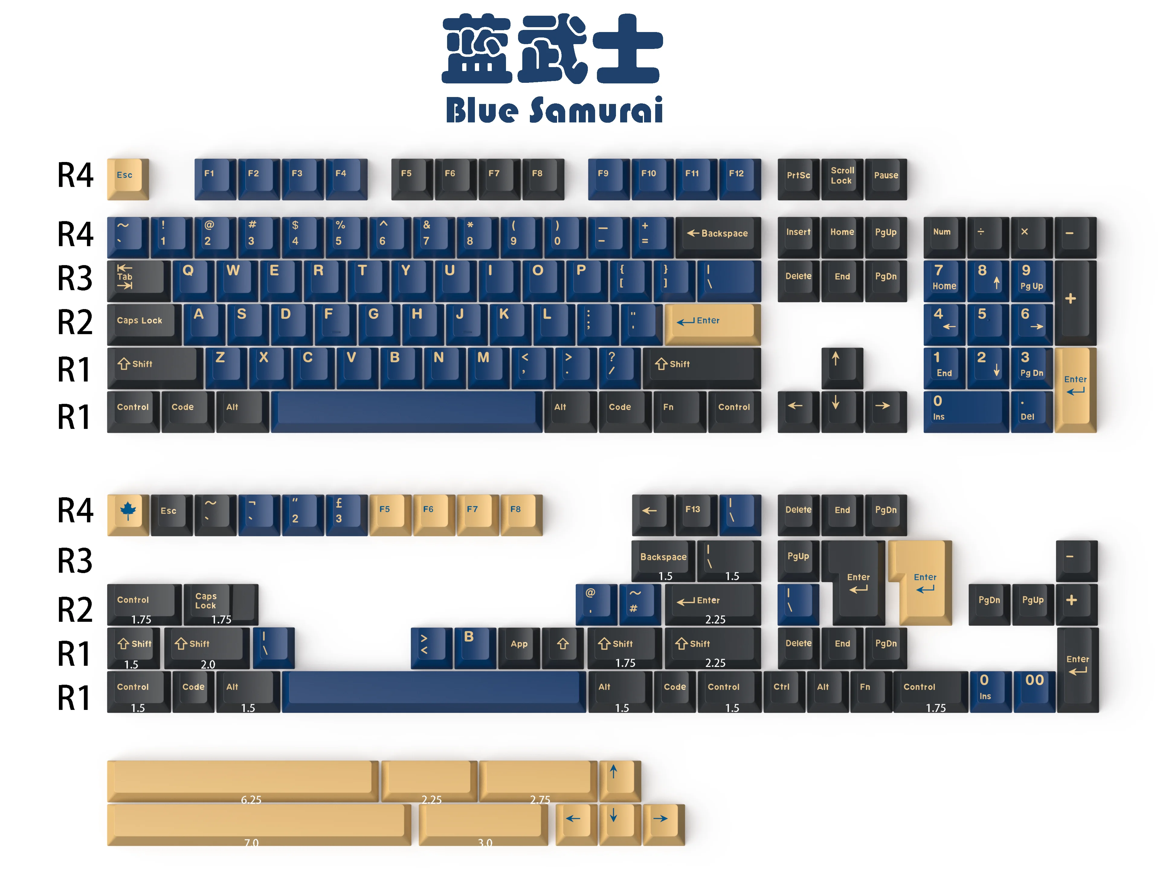 Daye Gmk Ártico Yuru Wahtsy Classic Blue Hammerhead Light Blue Samurai Shoko Godvelocidade Fuji Abs Key Caps Double Shot Cereja Conjunto - Imagem 4