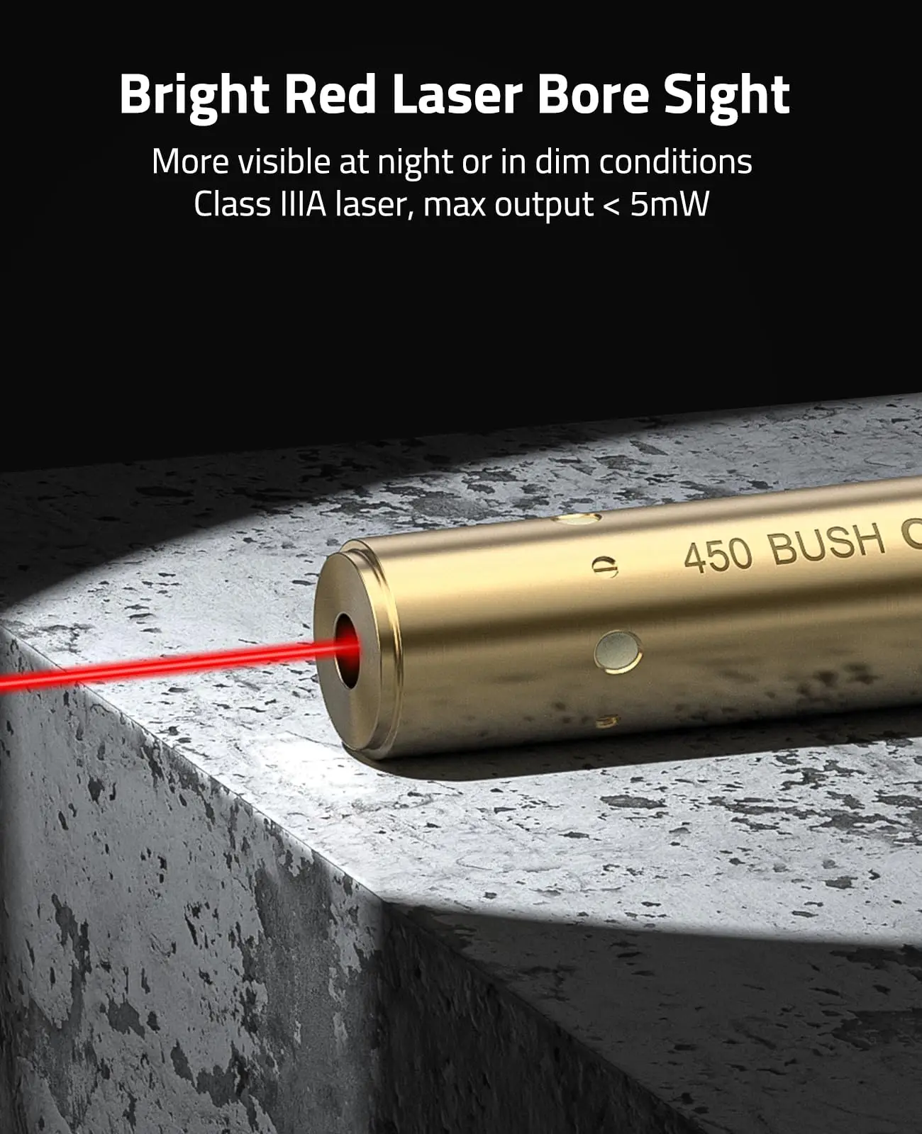 Laser Bore Sight 450 BUSH Red Laser Bore Sight ON/OFF Switch 2 Sets Batteries For Zeroing Metal Box Packaging