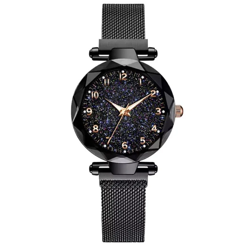 

Full Sky Star Watch Digital Disk Starry Sky Watch Magnet Buckle Quartz Watch Absorbent Iron Stone Women's Lazy Watch