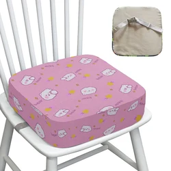 Adjustable Baby Chair Booster Cushion - Removable Safety Seat (Pink Bear)