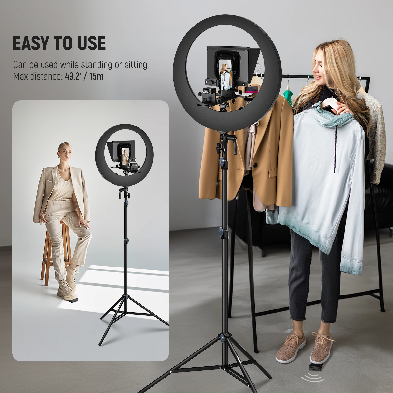 Description Picture 3 of itemNEEWER Foot Switch for NEEWER Teleprompter App Silent Bluetooth Remote Control Foot Pedal Switch with 3m USB A to Type C Cable