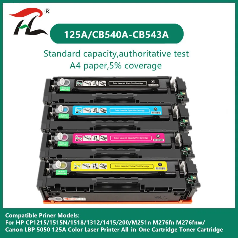 

Compatible toner cartridge CB540A CB541A CB542A CB543A 125A for HP laserjet 1215 CP1215 CP1515n CP1518ni CM1312 printer