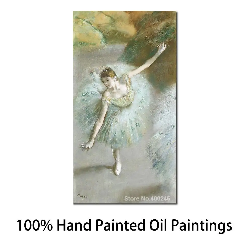 

Portrait Paintings Impressionist Dancer in Green. Edgar Degas High Quality Handpainted