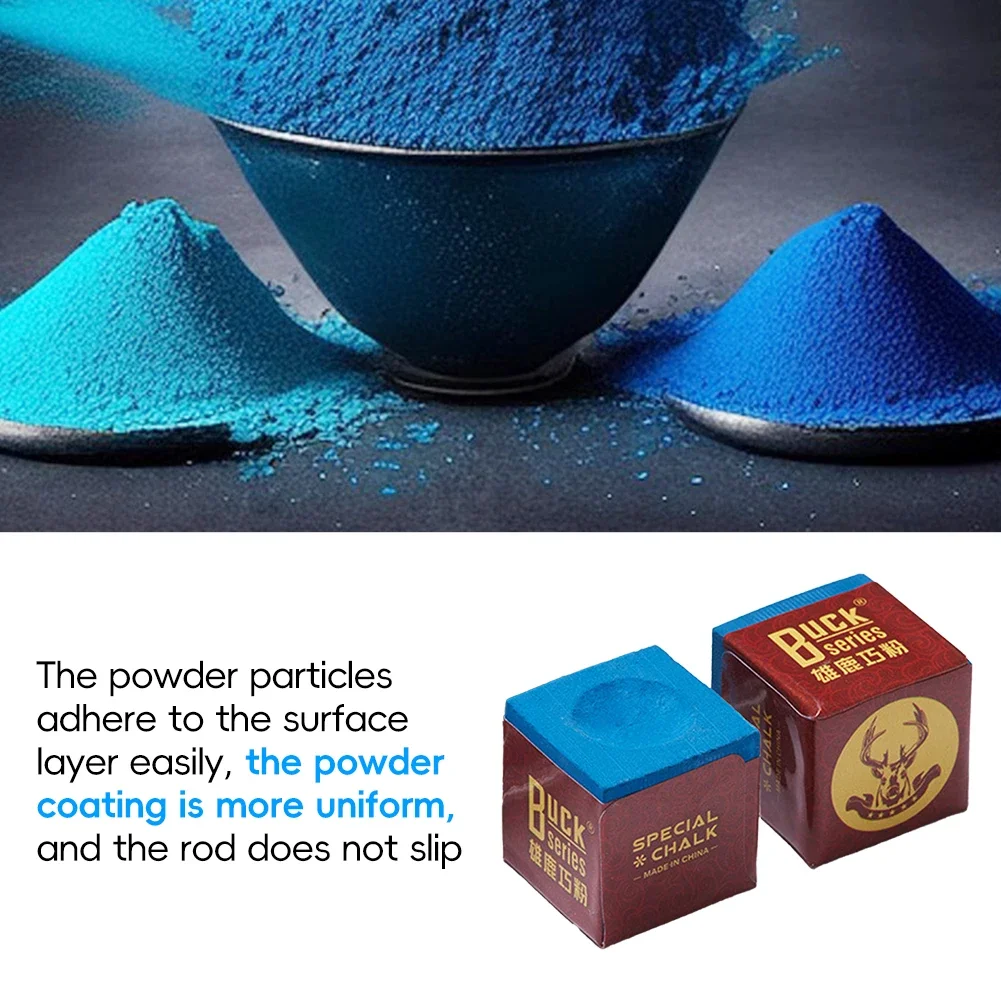 2Pcs No-slip Cue Chalk Pool Cue Tip Calcium Carbonate Billiard Chalks Indoor Sport Billiard Chalk with Transparent Storage Box