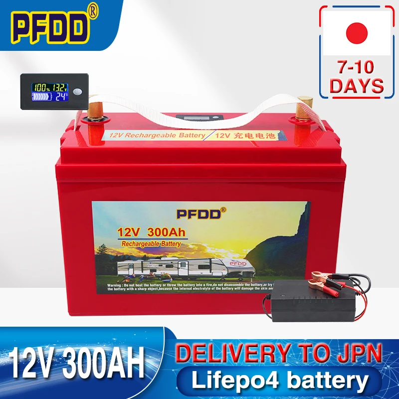 Batteria 12V 300Ah LiFePO4 200AH 100AH BMS batterie al litio 12.8V per