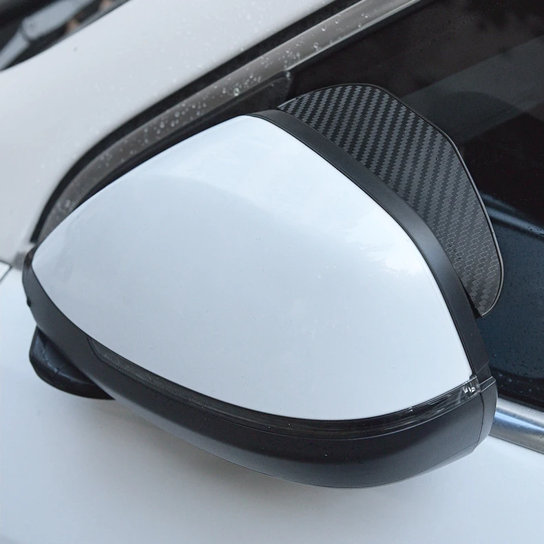 Rearview Mirror Protector Rearview Mirror Rearview Mirror Cover Carbon Fiber Mirror Cover 2 Piece Rearview Mirror Eyebrow Rain Shield Thickened Carbon FiberTexture Eyebrow Cover Universal Rear View Side Mirror Shield