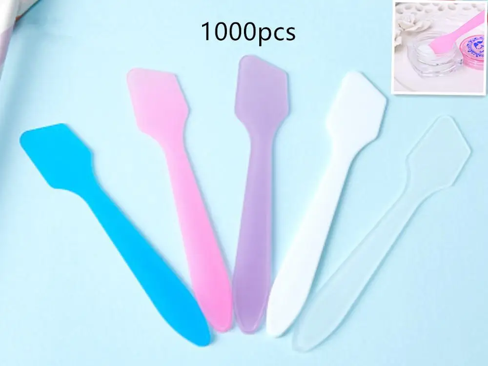 

1000pcs Disposable Facial Cream Mask Tip Spatulas Makeup Frosted Cosmetic Skin Care Facial Cream Scoops for Mixing and Sampling