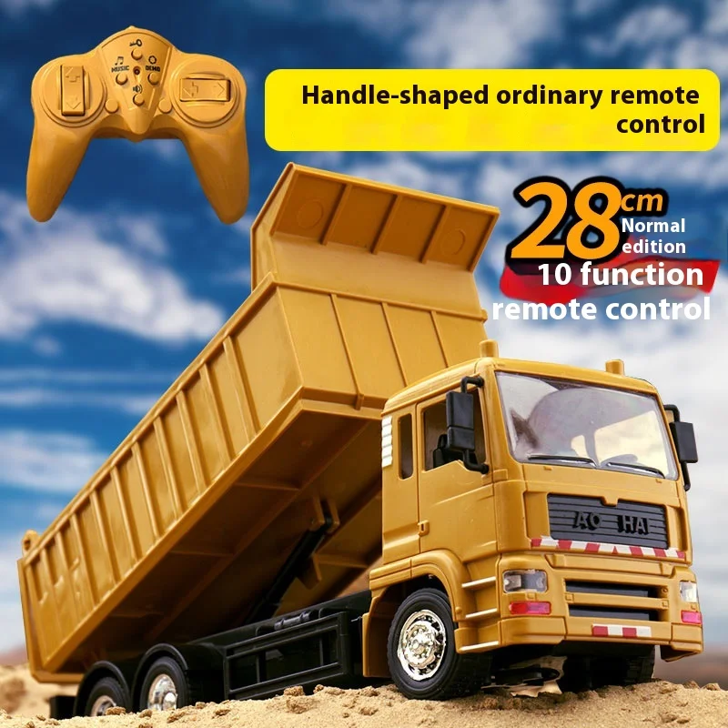 In Stock New Black Remote Control Car Large AlloyDump Truck Engineering Truck Boy Toy  Rc Dump Truck Birthday Surprise Gift 2