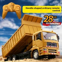 In Stock New Black Remote Control Car Large AlloyDump Truck Engineering Truck Boy Toy  Rc Dump Truck Birthday Surprise Gift 2