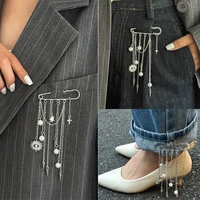 Multi-Functional Evil Eye Brooch Chain Tassel Anklet Pant Pin Faux Pearl Adjustable All-Match Gothic Jewelry for Women Wholesale