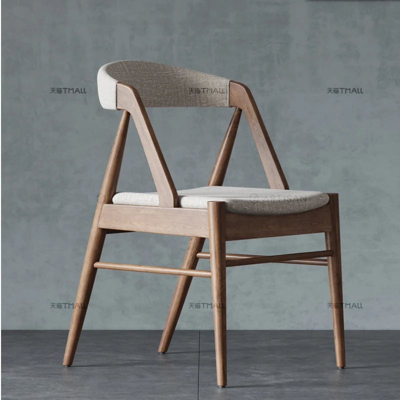 

Скандинавский обеденный стул для кухни, кресло из массива дерева, домашняя мебель, стул из ткани, простые современные дизайнерские обеденные стулья для взрослых