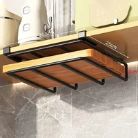 Kitchen Hanging Organizer Rack with Hooks Under Cupboard Paper Towel Rags Hanger Cutting Board Pot Cover Holder Storage Shelf 2
