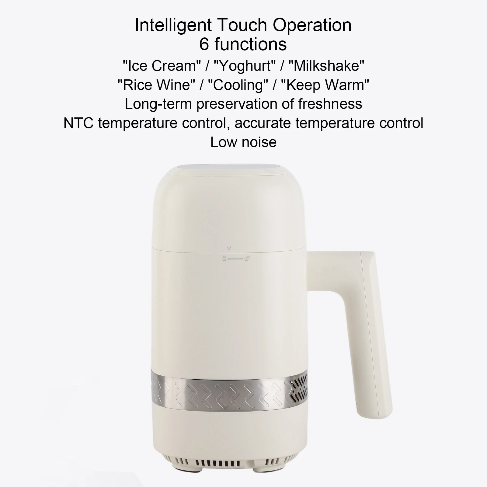 Automatic Ice Cream Maker 60W 300ML Efficient ABS Aluminium Alloy Low Noise Ice Cream Machine 100-240V 12V for Kitchen 4