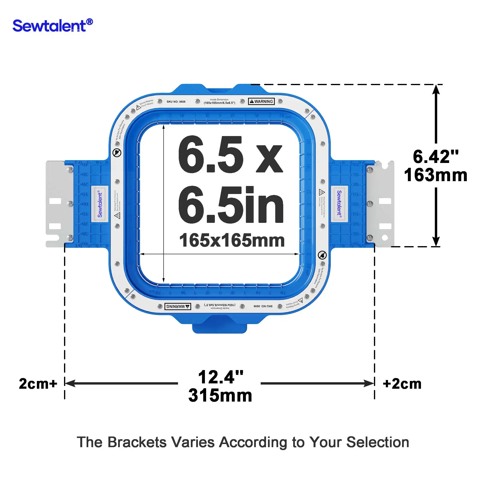 165x165mm 6.5x6.5in