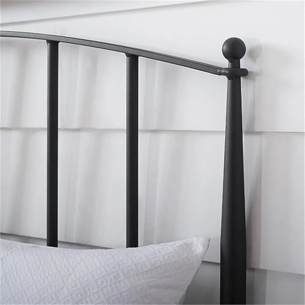 Modern Metal Full Queen Spindle Headboard in Powder-Coated Black