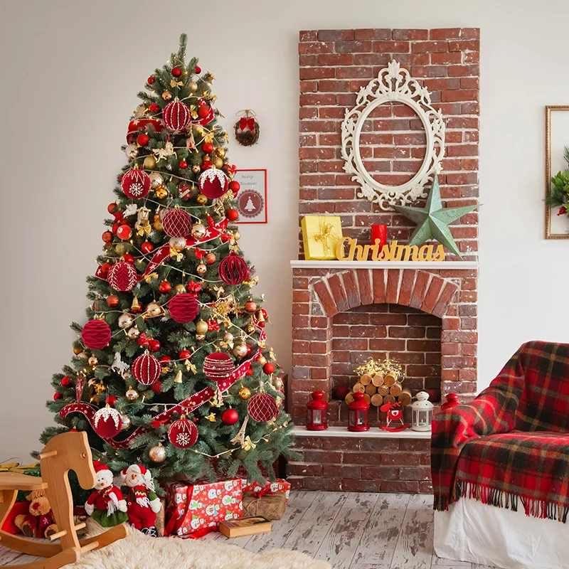 8CM Big Christmas Ball Ornaments Red Xmas Tree Hanging Pendant 2024 Christmas Decorations For Home Navidad New Year Gift 2025