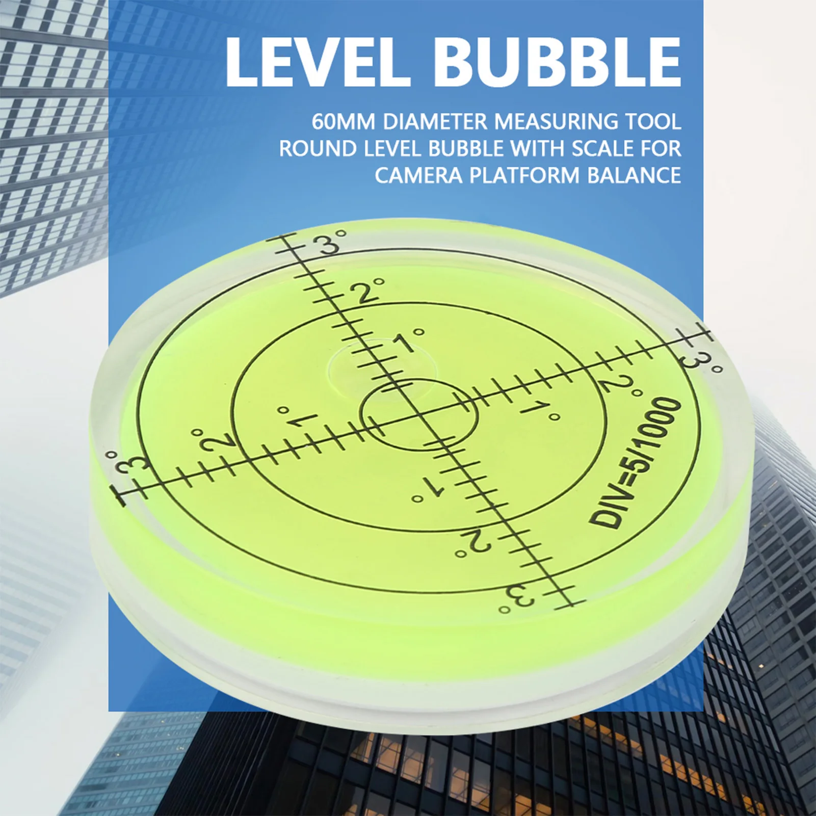Round Bubble Level Small Level Bubble 60mm Diameter Measuring Tool Round with Scale for Camera Balance