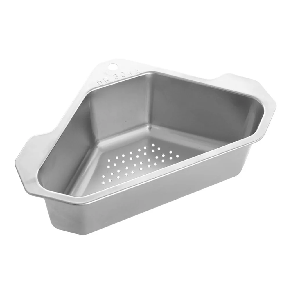 

Filter Triangle Drain Basket Kitchen Sink Sponge Holder 304 Stainless Steel Corner Strainer