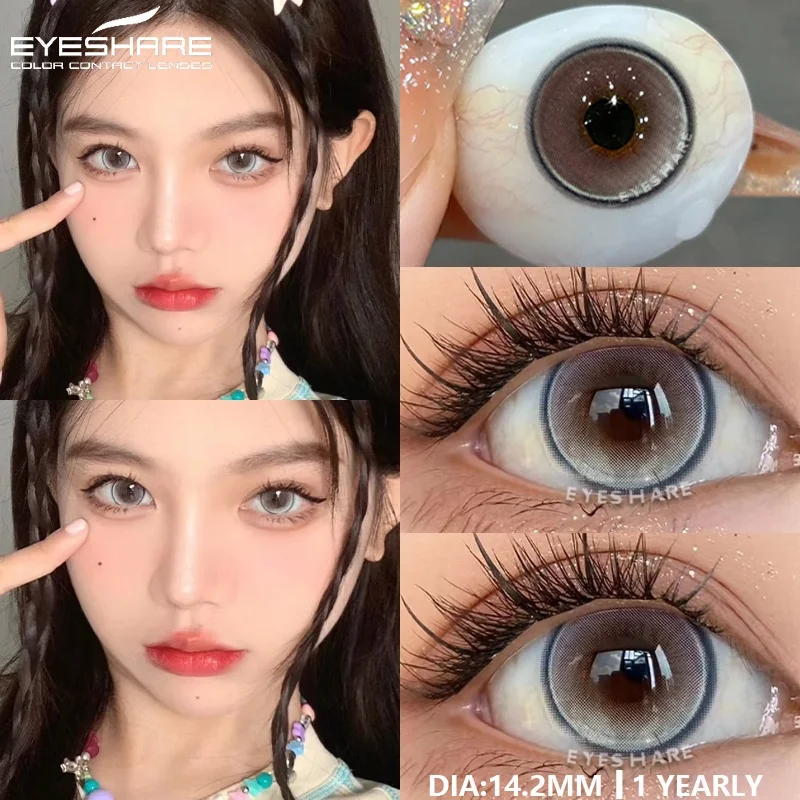 EYESHARE 1Pair Korean Fashion Purple Lenses Cosplay Lenses Color Contact for Eyes Cosmetics Gray Red Yearly