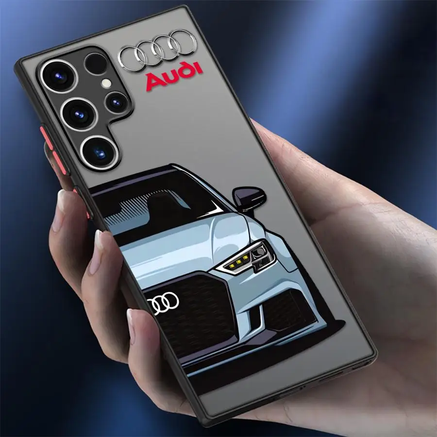 Black Edge Shell Phone Case with Audi Sports Car Design