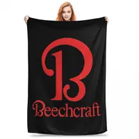 Beechcraft Aircraft Aviation Blankets Flannel Throw Blankets Sofa Throw Blanket For Home Bedroom Outdoor Throws Bedspread Quilt 1
