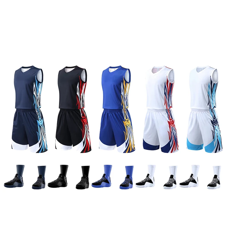 Quick Dry Breathable Men Basketball Jerseys Personalized DIY For Youth Adult Top And Shorts Set High Quality Fabric