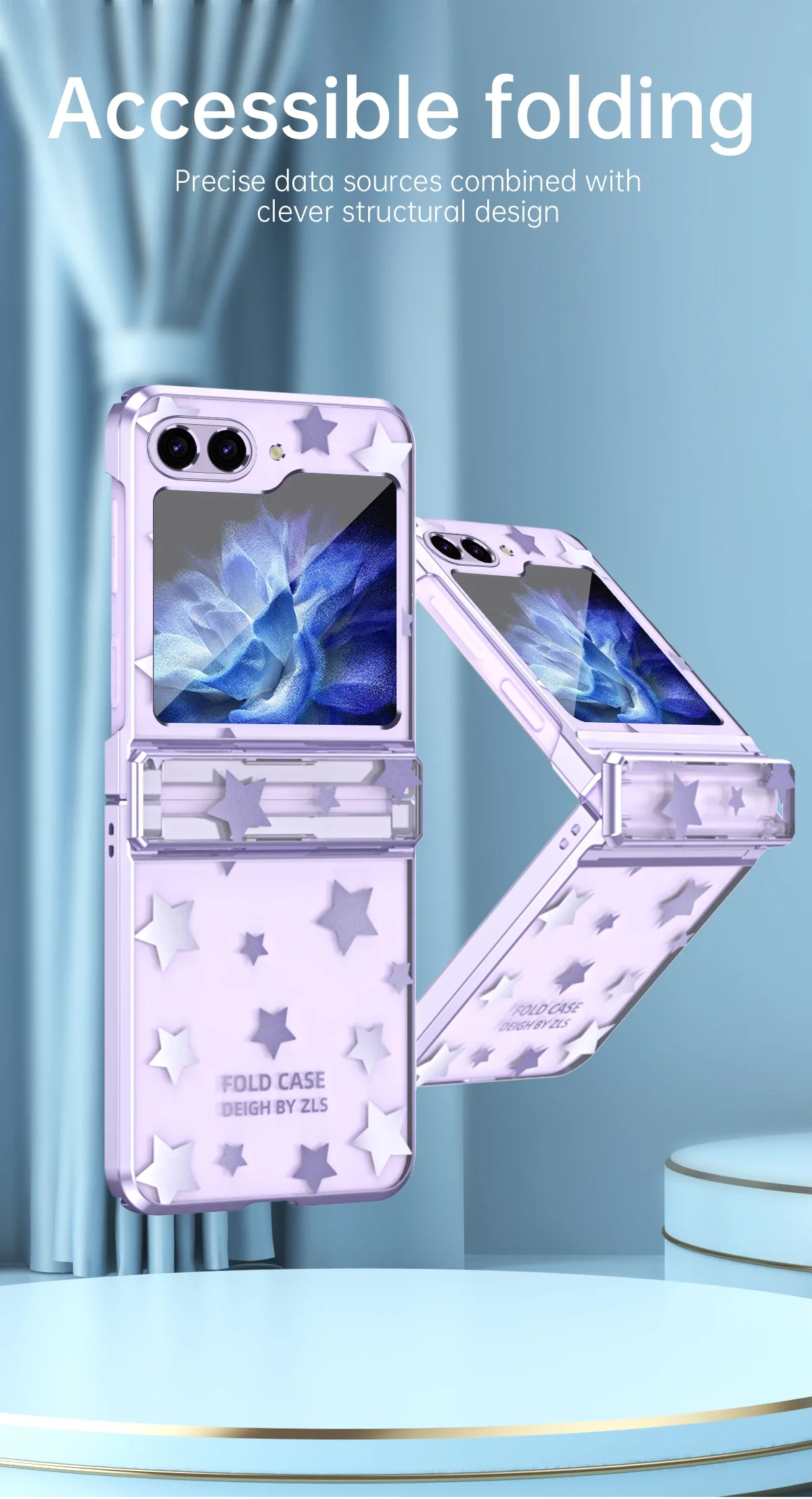 Coque de téléphone de luxe à motif d'étoiles électrolytiques pour Samsung Galaxy Z Flip 6 5 4 3 5G PC antichoc à charnière housse de protection_voghion.com
