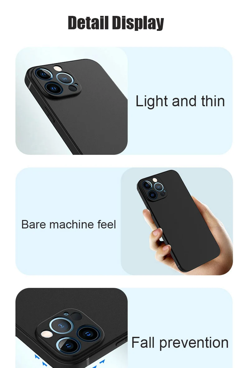 Luxuriöse schwarze Handyhülle für iPhone 16 15 14 13 Pro Max 16E 11 12 Mini 7 8 Plus SE 2020 2022 Silikon Soft Back Cover Case – Detail 2
