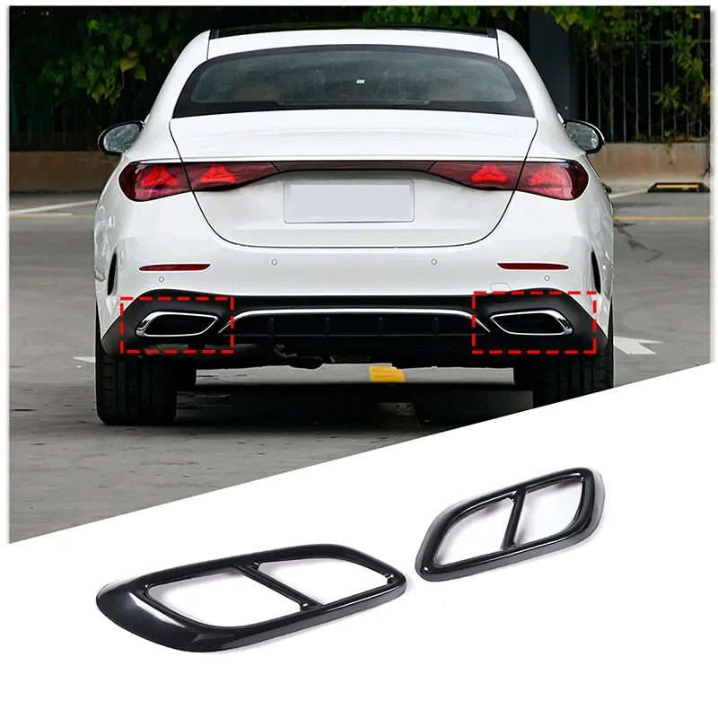 

For Mercedes Benz E-Class CLE W214 2024+ E260 300 AMG Stainless Steels Car Rear Exhaust Muffler Tail Pipe Cover Trim Accessories
