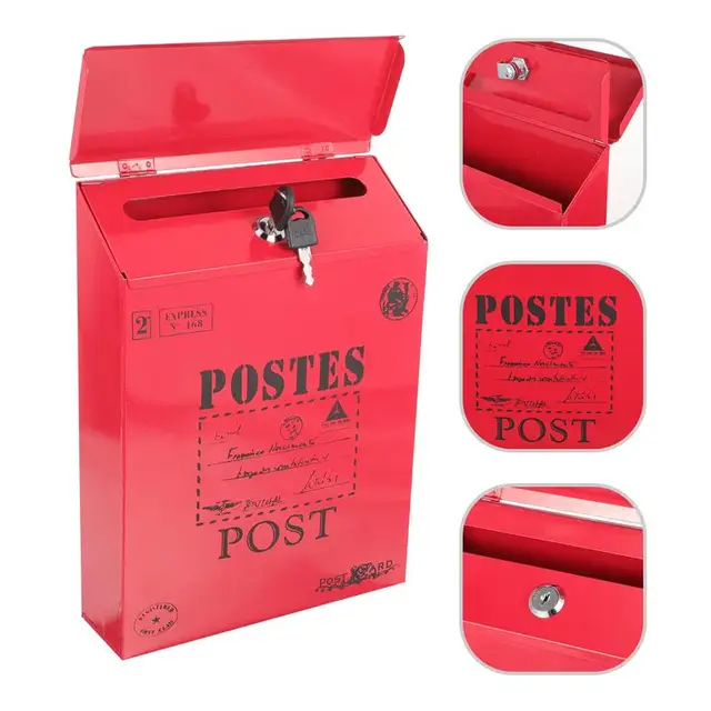 벽걸이 다리미 주석 우편함, 홈 야외 설치형 우편함, 사무실 걸이형 레트로 스타일 - 프리미엄 철 소재로 제작된 튼튼하고 실용적인 우편함.